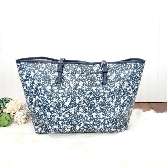 Michael Kors Jet Set Travel Large Carry All Navy Tote with Matching Wallet - Picture 6 of 16